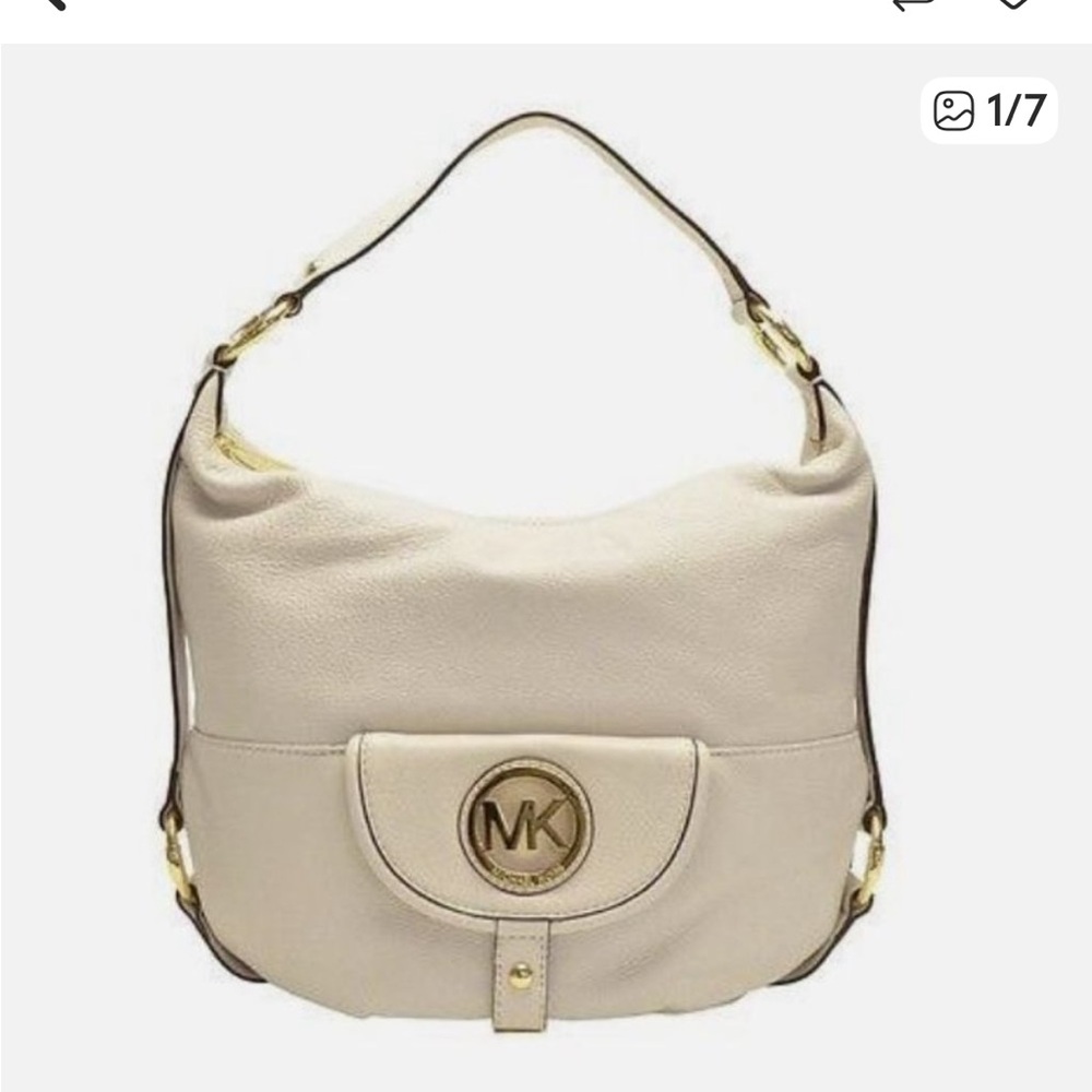 Michael Kors Cream Leather Shoulder Bag